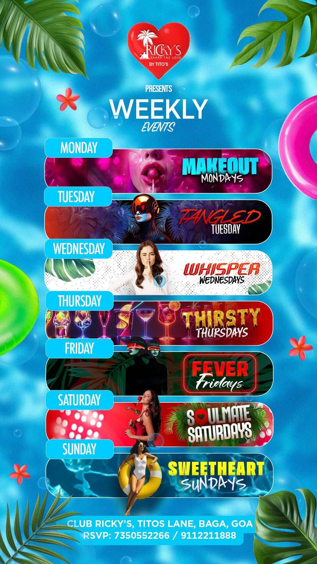 Club Ricky's posters and event creatives