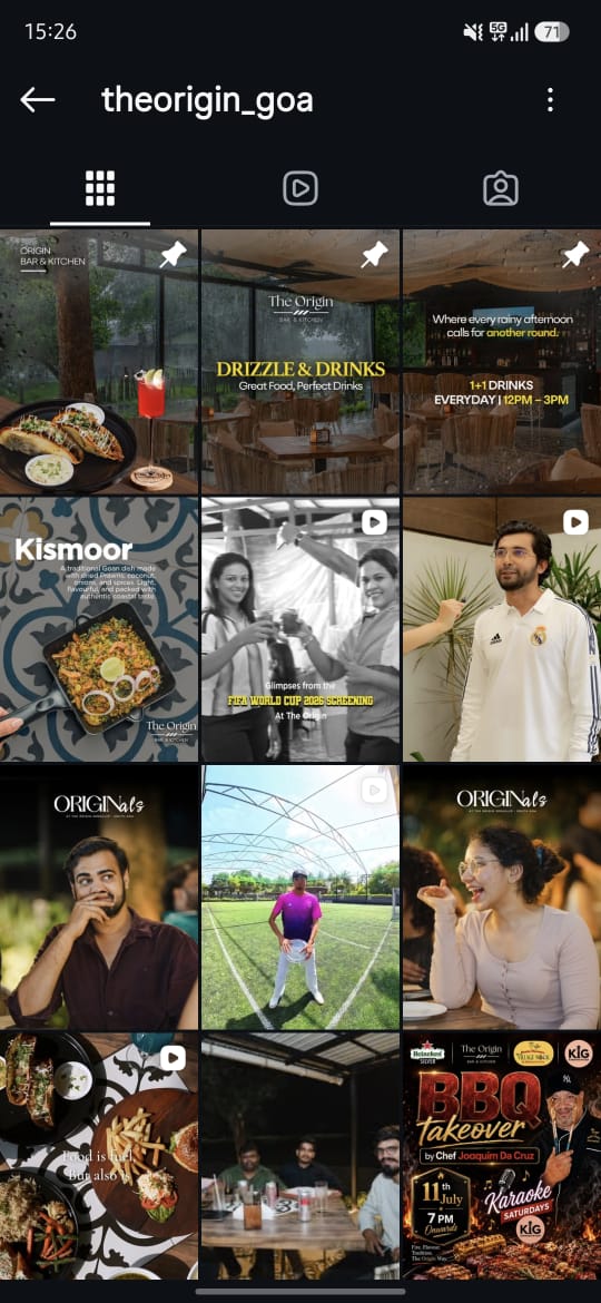 The Origin Instagram feed before Flashlab